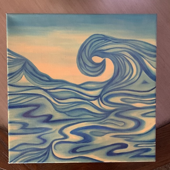 Canvas Wave Art Ocean Hawaii Beach Theme Wall Art 12 x 12 - Picture 2 of 5